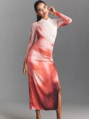 NWT Anthropologie Significant Other Brianna Long-Sleeve Wrap-Front Maxi Dress